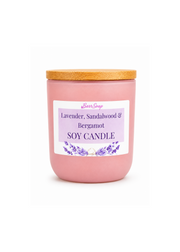 Lavender, Sandalwood and Bergamot Scented Soy Candle